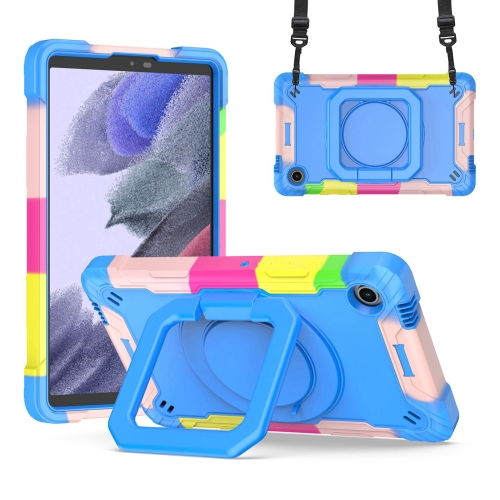 

For Samsung Galaxy Tab A9 Handle Robot Silicone Hybrid PC Tablet Case(Camouflage Blue)