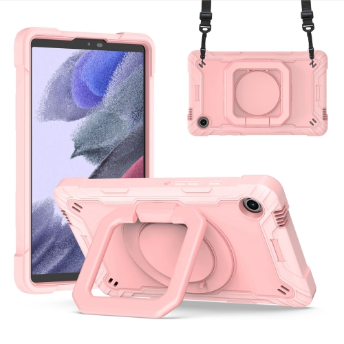 

For Samsung Galaxy Tab A9 Handle Robot Silicone Hybrid PC Tablet Case(Rose Gold)