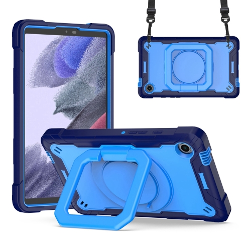 

For Samsung Galaxy Tab A9 Handle Robot Silicone Hybrid PC Tablet Case(Navy Blue Blue)