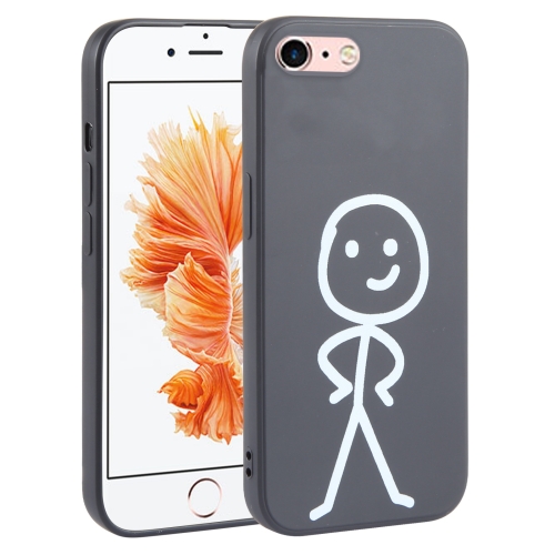

For iPhone 6s / 6 Stickman Pattern Liquid Silicone Phone Case(Black)