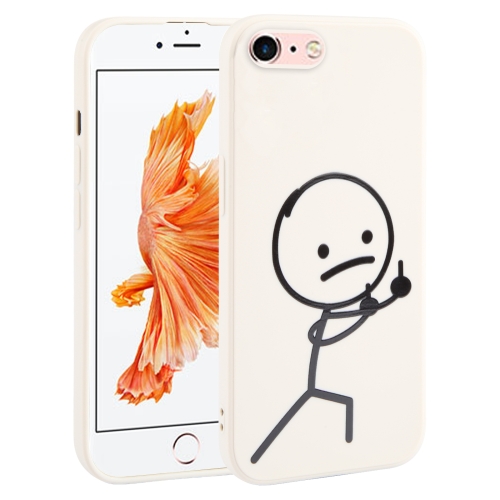 

For iPhone 6s Plus / 6 Plus Stickman Pattern Liquid Silicone Phone Case(White)