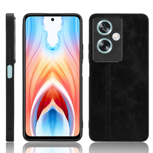 

For OPPO A79 5G Cow Pattern Sewing Back Cover Phone Case(Black)
