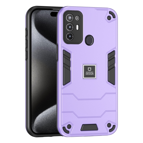 

For ZTE Blade A52 2 in 1 Shockproof Phone Case(Purple)