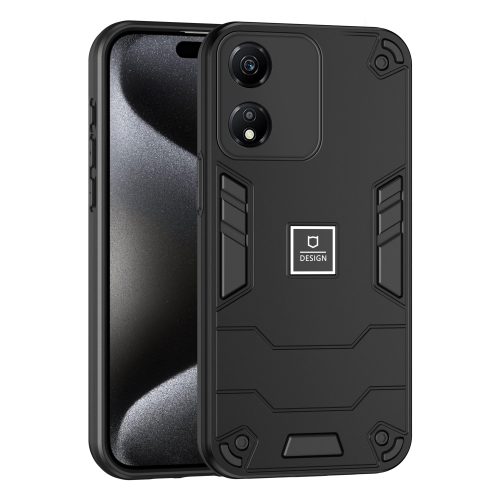 

For Honor X5 Plus 2 in 1 Shockproof Phone Case(Black)