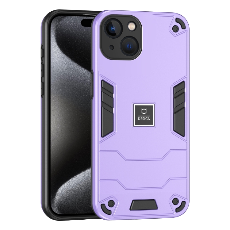 

For iPhone 13 2 in 1 Shockproof Phone Case(Purple)