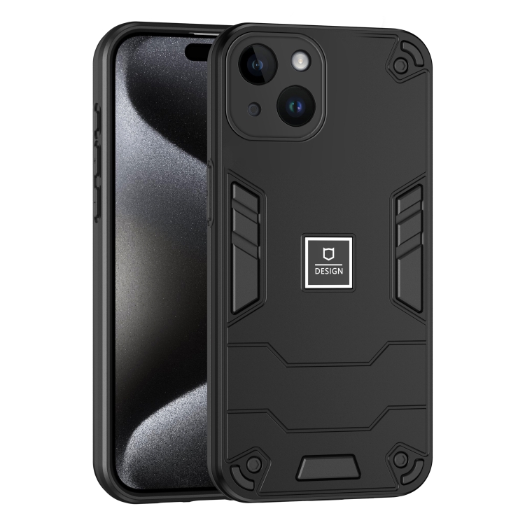 

For iPhone 14 2 in 1 Shockproof Phone Case(Black)