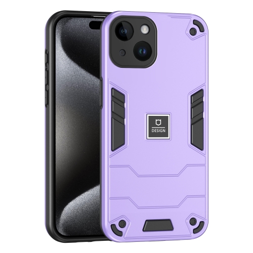 Pour iPhone 14 Coque de téléphone antichoc 2 en 1 (violet)