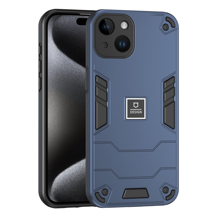 

For iPhone 14 Plus 2 in 1 Shockproof Phone Case(Blue)