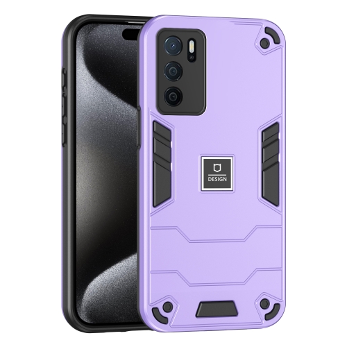 

For OPPO A16 2 in 1 Shockproof Phone Case(Purple)