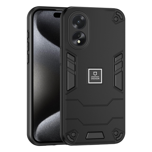 

For OPPO A38 4G 2 in 1 Shockproof Phone Case(Black)