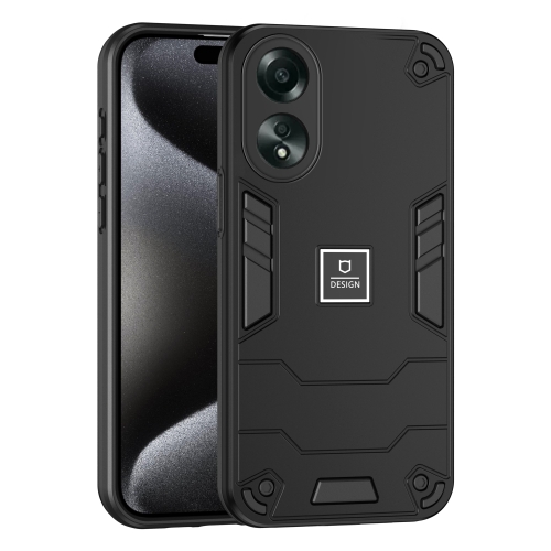 

For OPPO A58 4G 2 in 1 Shockproof Phone Case(Black)