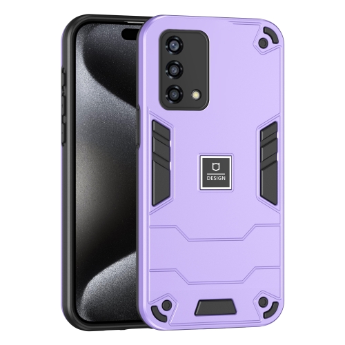 

For OPPO Reno6 Lite 2 in 1 Shockproof Phone Case(Purple)