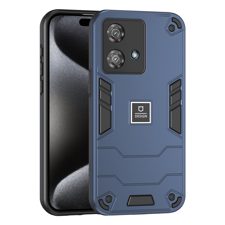 

For Motorola Edge 40 Neo 2 in 1 Shockproof Phone Case(Blue)