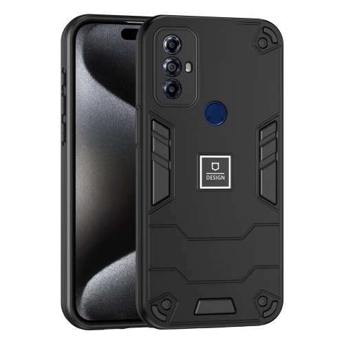 

For Motorola Moto G Play 2023 2 in 1 Shockproof Phone Case(Black)