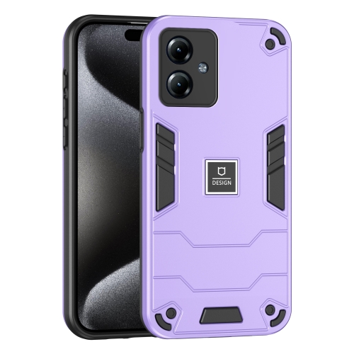 

For Motorola Moto G14 2 in 1 Shockproof Phone Case(Purple)