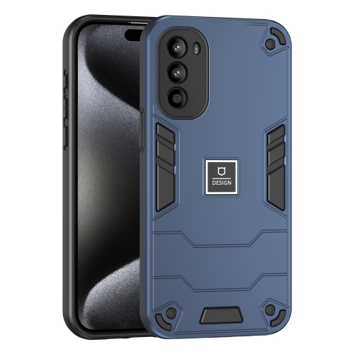 

For Motorola Moto G52 2 in 1 Shockproof Phone Case(Blue)