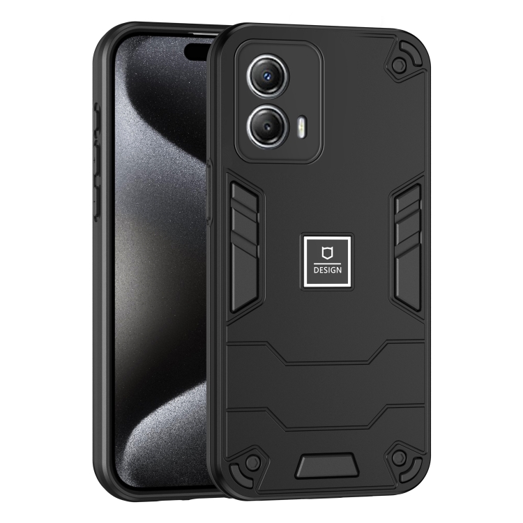 

For Motorola Moto G53 2 in 1 Shockproof Phone Case(Black)