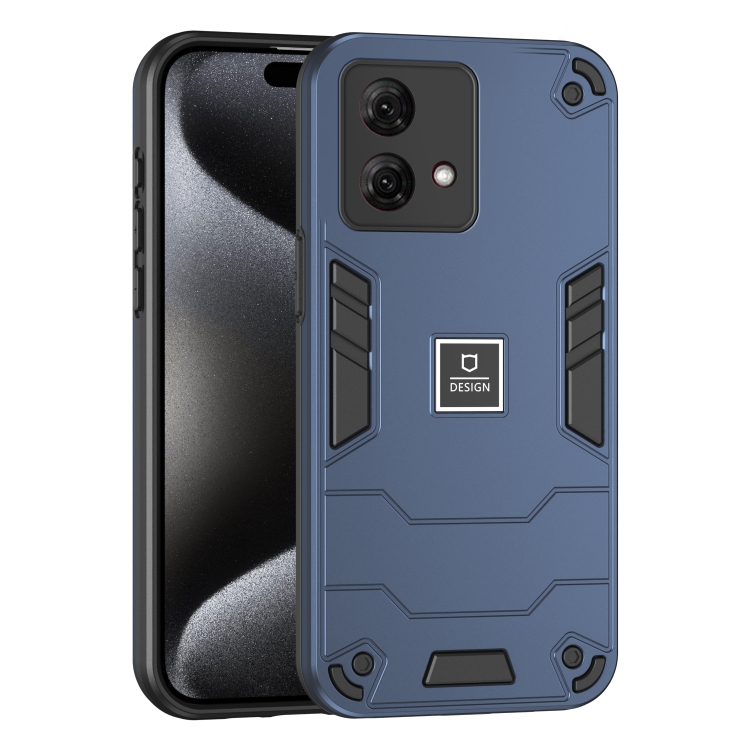 

For Motorola Moto G84 2 in 1 Shockproof Phone Case(Blue)