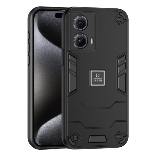 

For Motorola Edge 5G 2024 Shockproof TPU Hybrid PC Phone Case(Black)