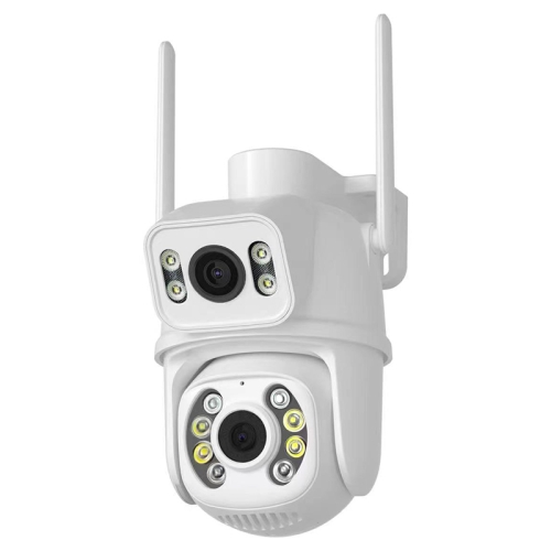 La double caméra WiFi QX95 6MP prend en charge l'interphone vocal  bidirectionnel et la reconnaissance