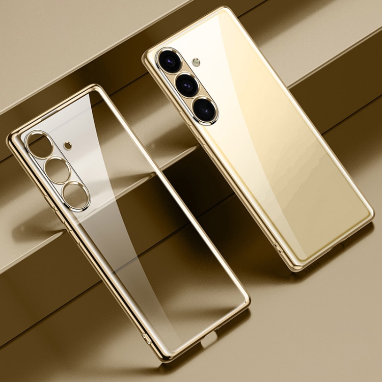 

For Samsung Galaxy S24 5G SULADA Electroplating TPU Transparent Phone Case(Gold)