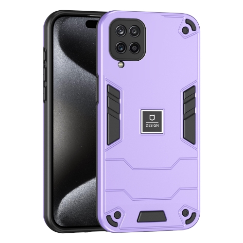 

For Samsung Galaxy A12 2 in 1 Shockproof Phone Case(Purple)