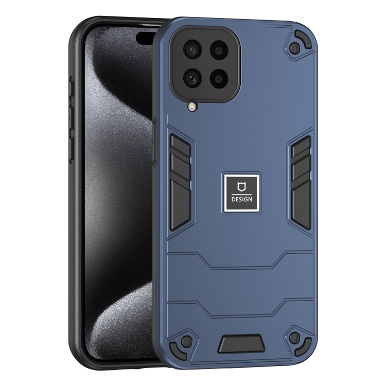 

For Samsung Galaxy M53 5G 2 in 1 Shockproof Phone Case(Blue)