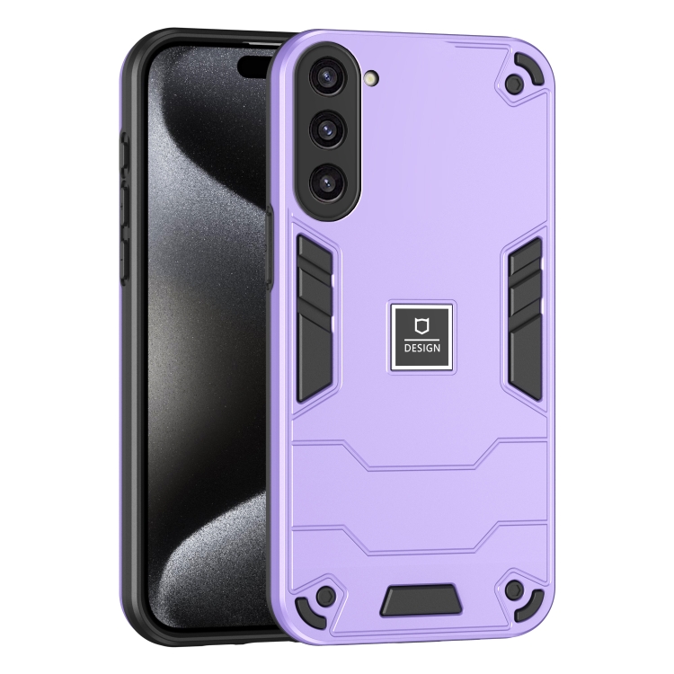 

For Samsung Galaxy S23+ 5G 2 in 1 Shockproof Phone Case(Purple)