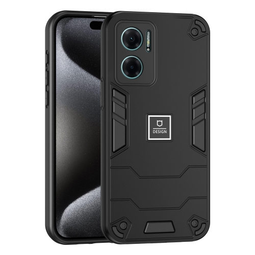 

For Xiaomi Redmi Note 11E 2 in 1 Shockproof Phone Case(Black)