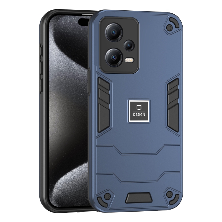 

For Xiaomi Redmi Note 12 5G Global 2 in 1 Shockproof Phone Case(Blue)