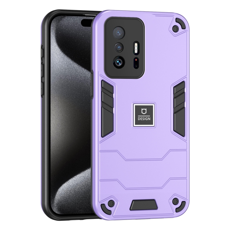 

For Xiaomi Mi 11T 2 in 1 Shockproof Phone Case(Purple)