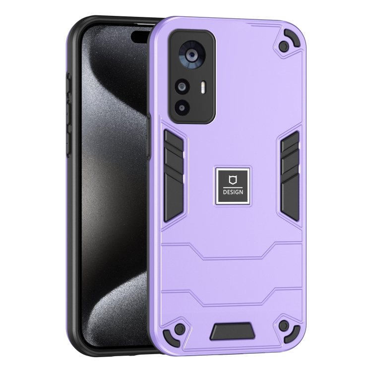

For Xiaomi 12T 2 in 1 Shockproof Phone Case(Purple)