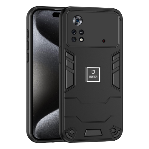 

For Xiaomi Poco X4 Pro 5G 2 in 1 Shockproof Phone Case(Black)