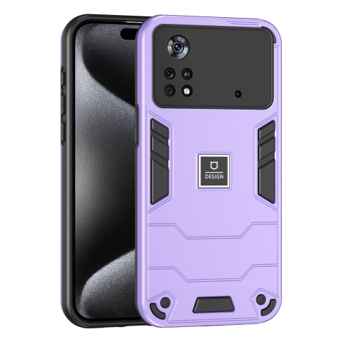 

For Xiaomi Poco X4 Pro 5G 2 in 1 Shockproof Phone Case(Purple)