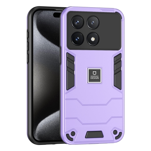

For Xiaomi Poco X6 Pro 5G 2 in 1 Shockproof Phone Case(Purple)