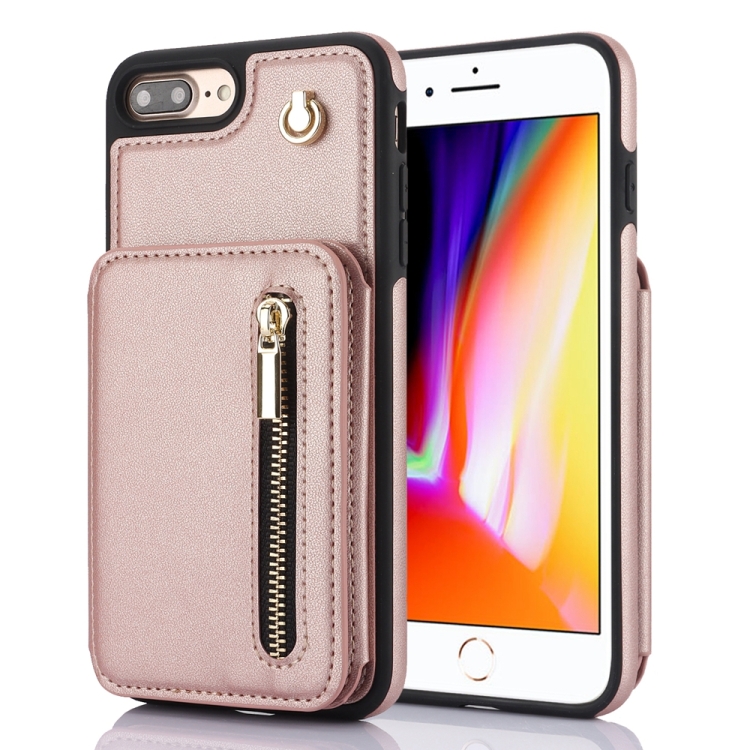 For iPhone Plus Plus YM006 Skin Feel Zipper Card Bag Phone - Main Image