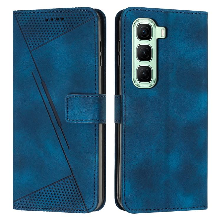 

For Infinix Hot 60 4G / Hot 60i 4G Dream Triangle Leather Phone Case with Lanyard(Blue)