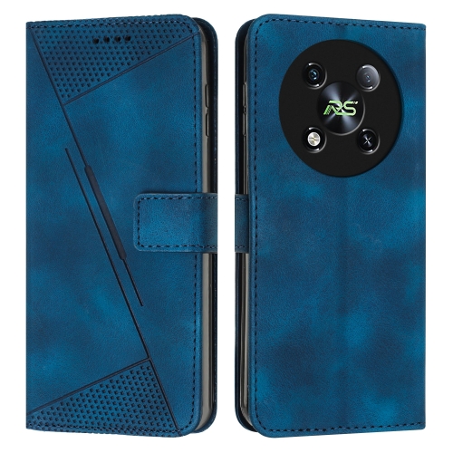 

For itel RS4 Dream Triangle Leather Phone Case with Long Lanyard(Blue)