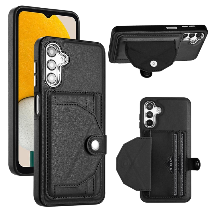 

For Samsung Galaxy A05s Shockproof Leather Phone Case with Card Holder(Black)