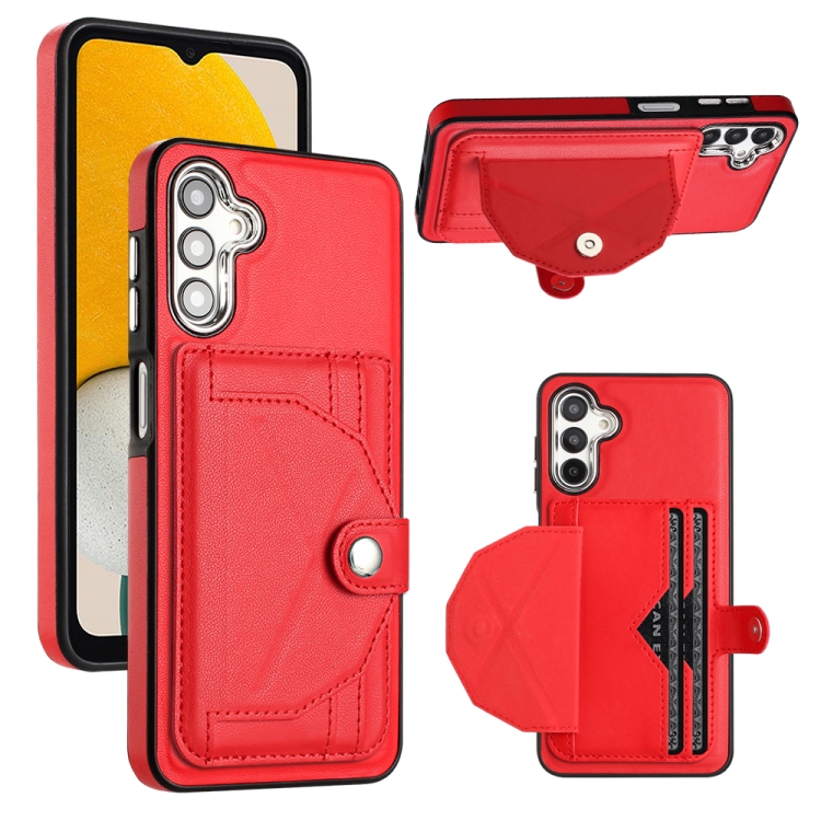 

For Samsung Galaxy A05s Shockproof Leather Phone Case with Card Holder(Red)