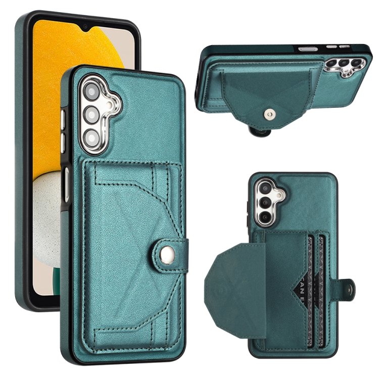 

For Samsung Galaxy A24 4G Shockproof Leather Phone Case with Card Holder(Green)