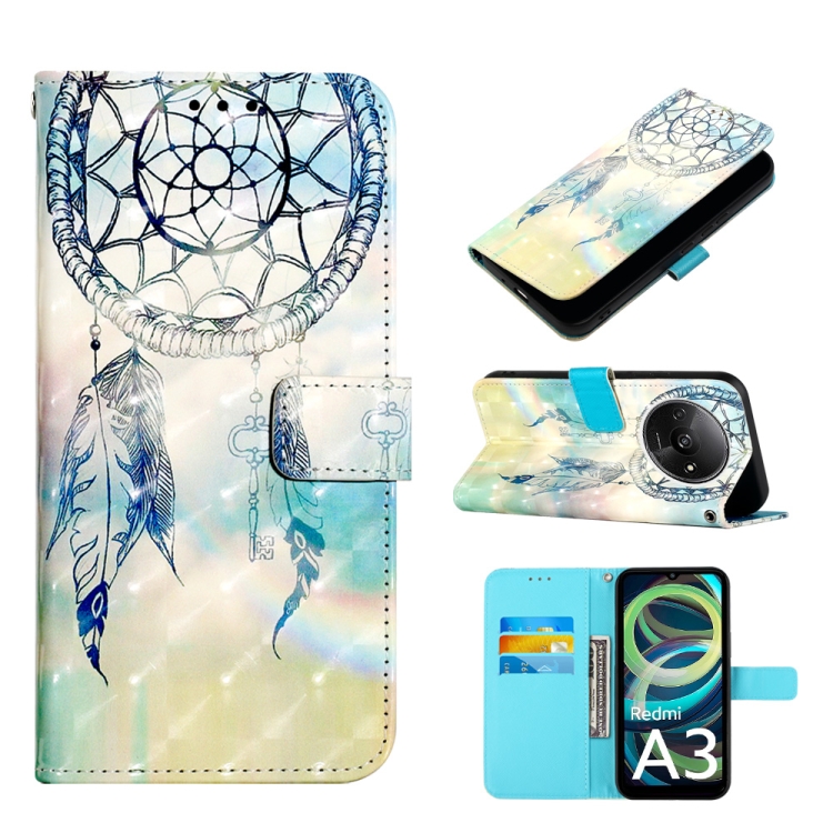 

For Xiaomi Redmi A3 3D Painting Horizontal Flip Leather Phone Case(Dream Wind Chimes)
