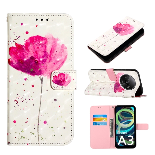 

For Xiaomi Redmi A3 3D Painting Horizontal Flip Leather Phone Case(Flower)