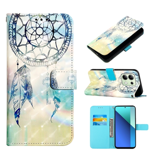 

For Xiaomi Redmi Note 13 4G Global 3D Painting Horizontal Flip Leather Phone Case(Dream Wind Chimes)