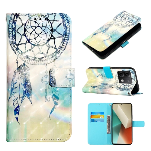 

For Xiaomi Redmi Note 13 5G Global 3D Painting Horizontal Flip Leather Phone Case(Dream Wind Chimes)