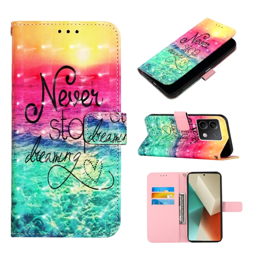 

For Xiaomi Redmi Note 13 5G Global 3D Painting Horizontal Flip Leather Phone Case(Chasing Dreams)