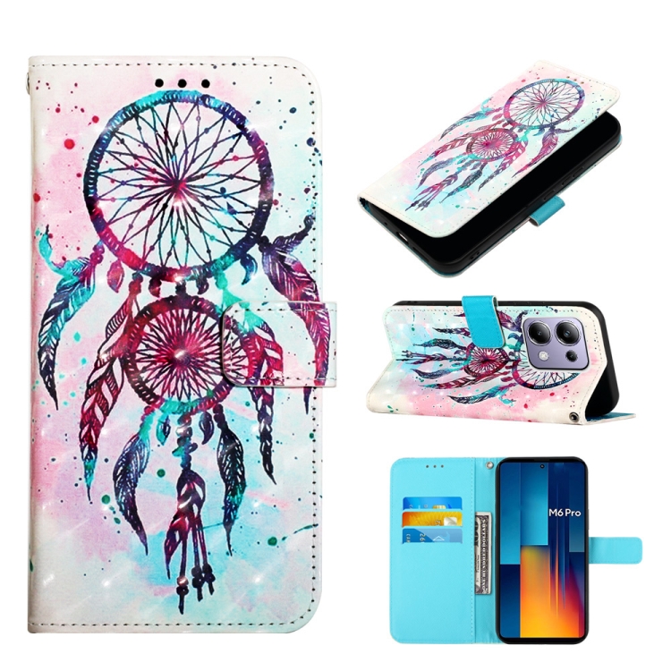 

For Xiaomi Redmi Note 13 Pro 4G Global 3D Painting Horizontal Flip Leather Phone Case(Color Drop Wind Chimes)