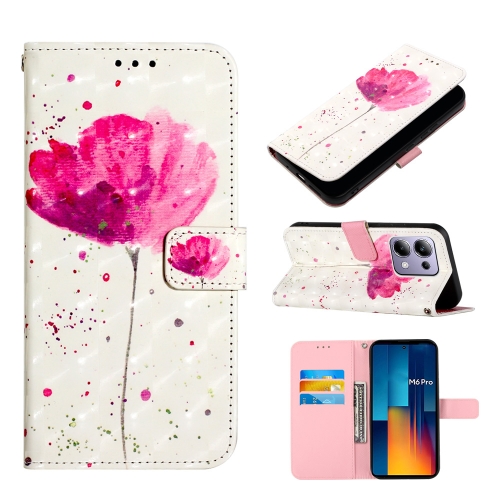 

For Xiaomi Poco M6 Pro 4G 3D Painting Horizontal Flip Leather Phone Case(Flower)