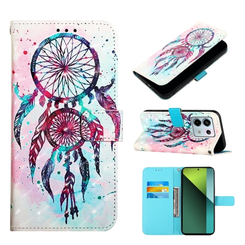 

For Xiaomi Redmi Note 13 Pro 5G Global 3D Painting Horizontal Flip Leather Phone Case(Color Drop Wind Chimes)