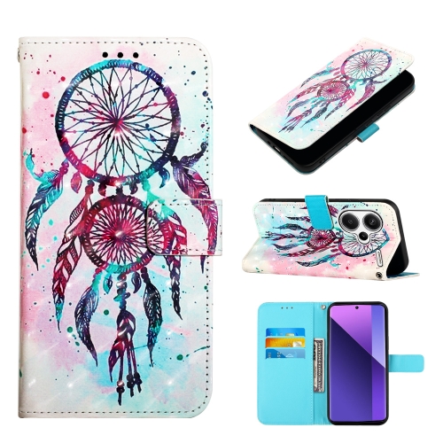 

For Xiaomi Redmi Note 13 Pro+ 5G 3D Painting Horizontal Flip Leather Phone Case(Color Drop Wind Chimes)